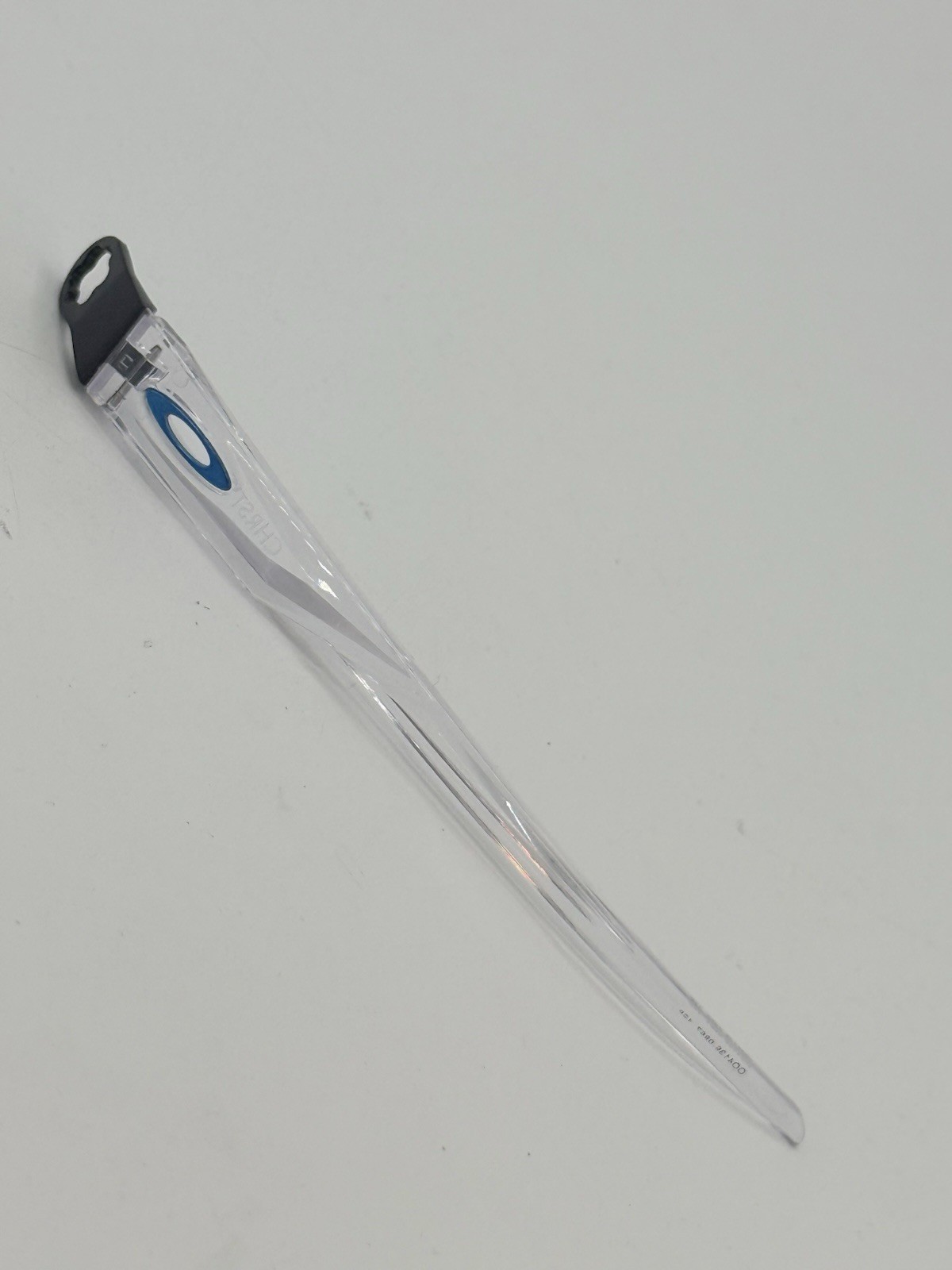 OAKLEY CHRYSTL SUNGLASSES REPLACEMENT POLISHED CLEAR LEFT TEMPLE ARM BLUE ICON