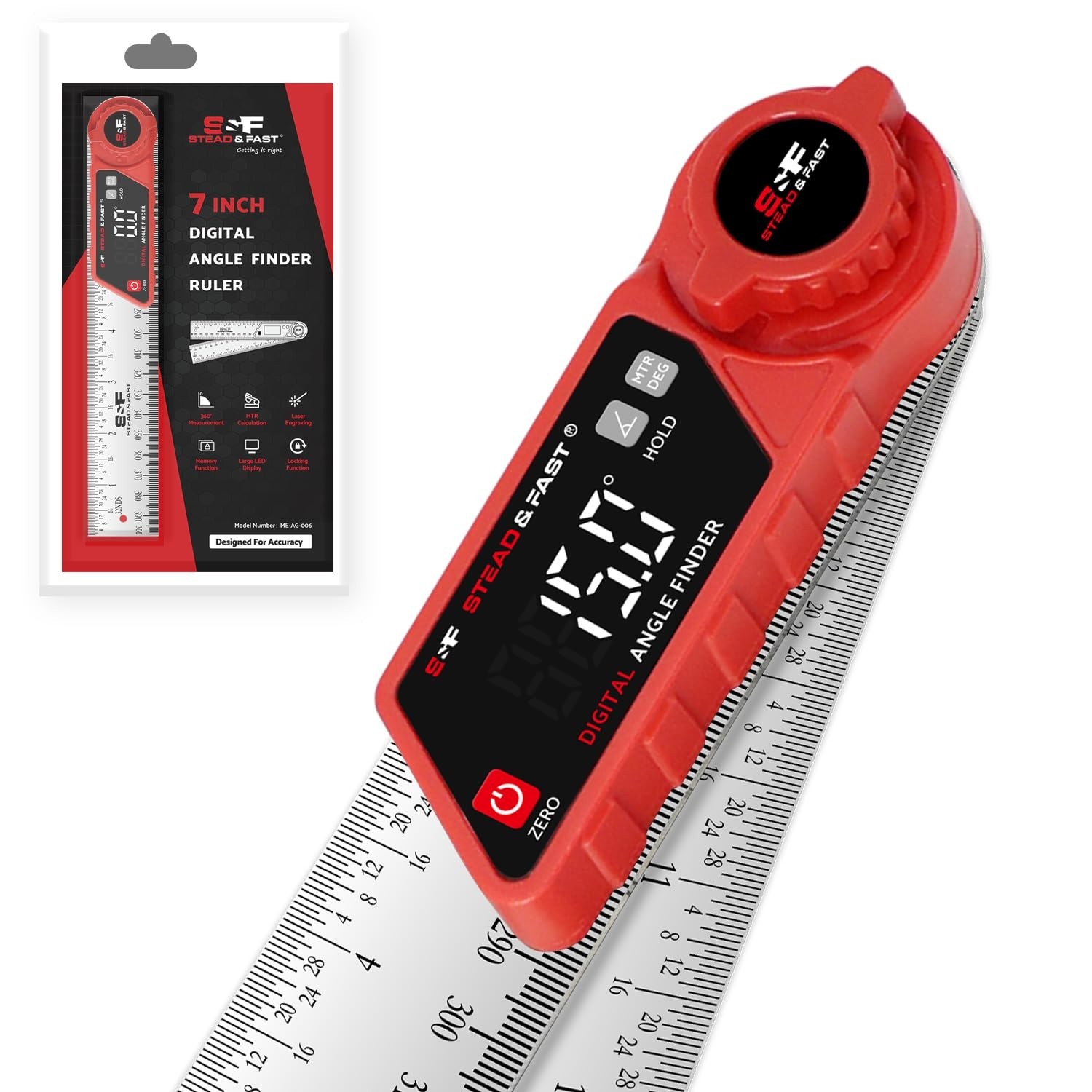 7" Digital Angle Finder Tool - Miter Saw Protractor for Woodworking & DIY Projec