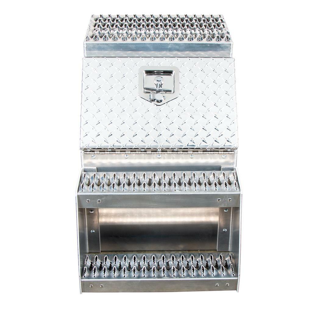 18" Aluminum Step Saddle Box with Lock and Keys