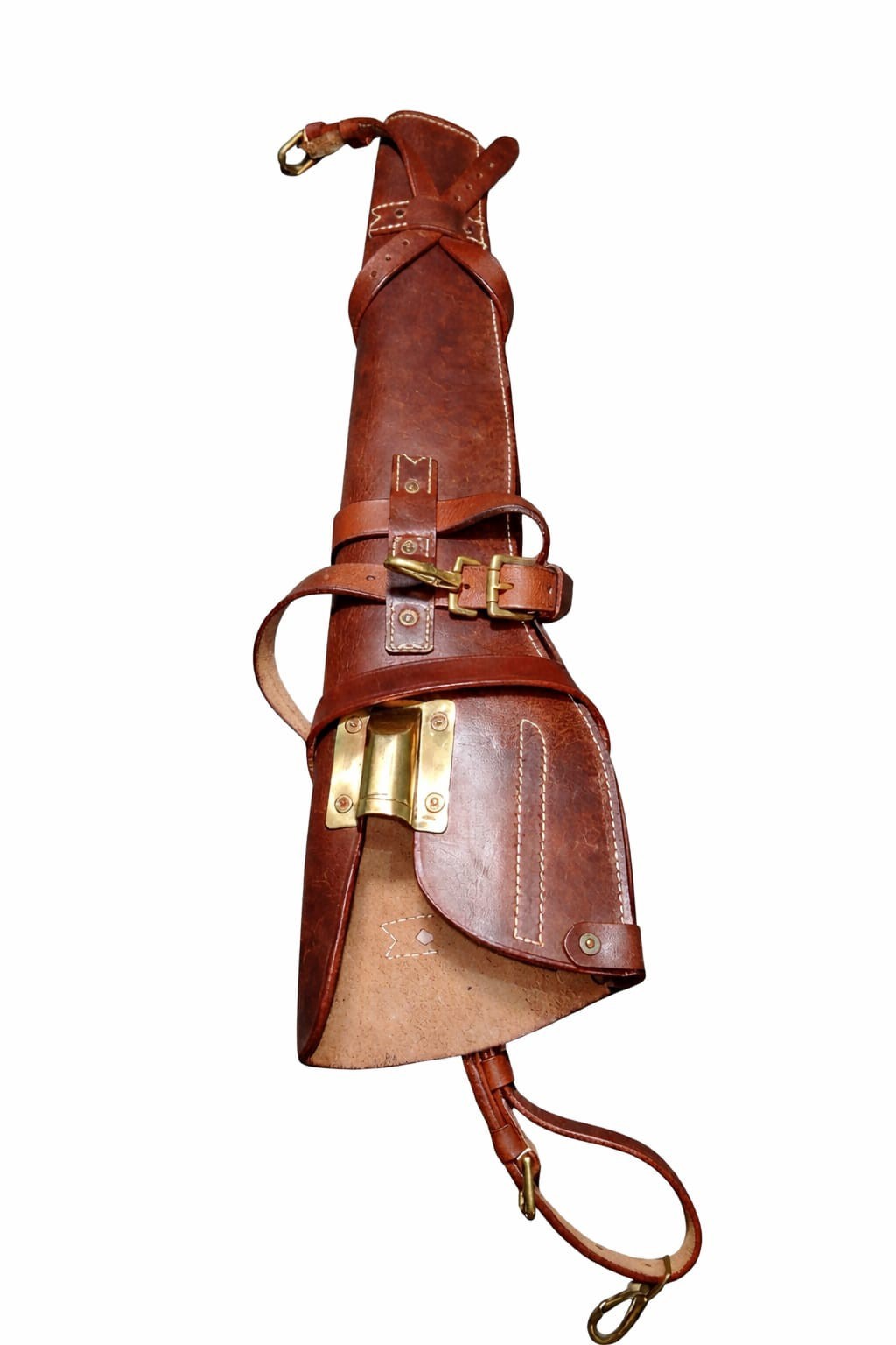 US WWII-WW2 M1 Carbine Rifle Leather Scabbard Brown Color Reproduction.