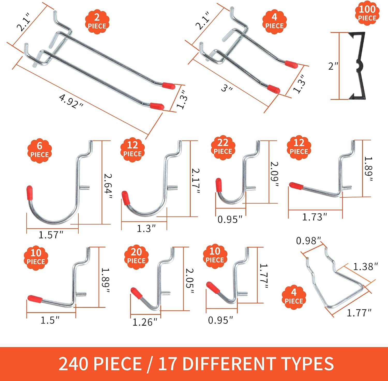 240PCS Pegboard Hooks & Accessories Kit for Ultimate Tool Organization