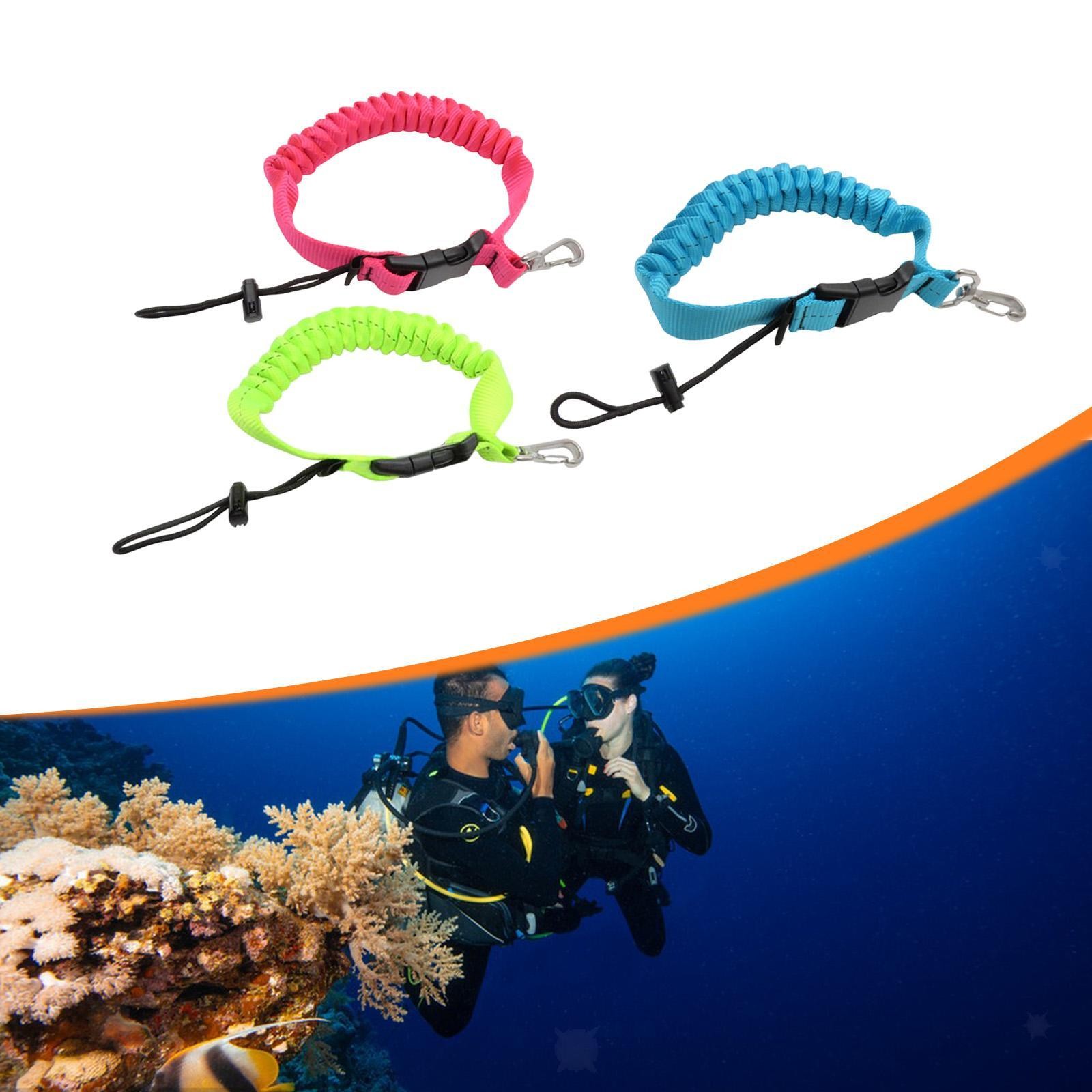 Scuba Diving Lanyard Spring Coiled Lanyard with Clip, Quick Release Buckle