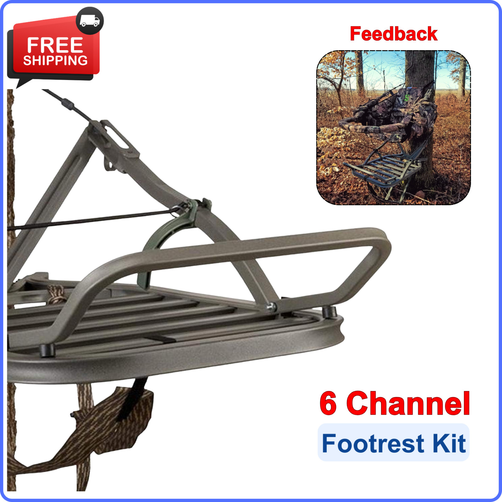 Summit Treestands Footrest Kit, Fits 6-Channel Aluminum Platforms For Hunting