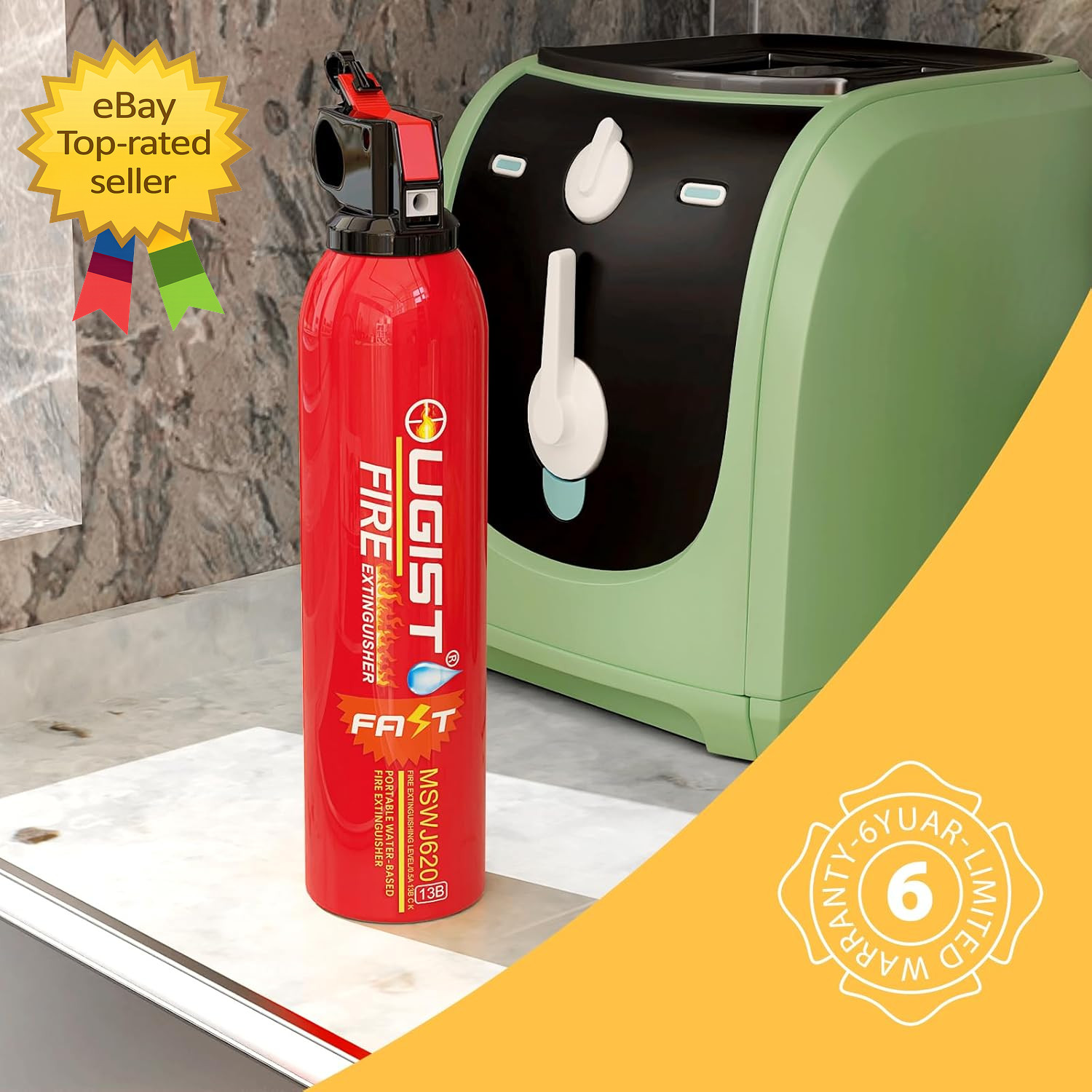 Small Portable Fire Extinguisher for Home and Kitchen 21Oz Each 1 Pack Water Ba