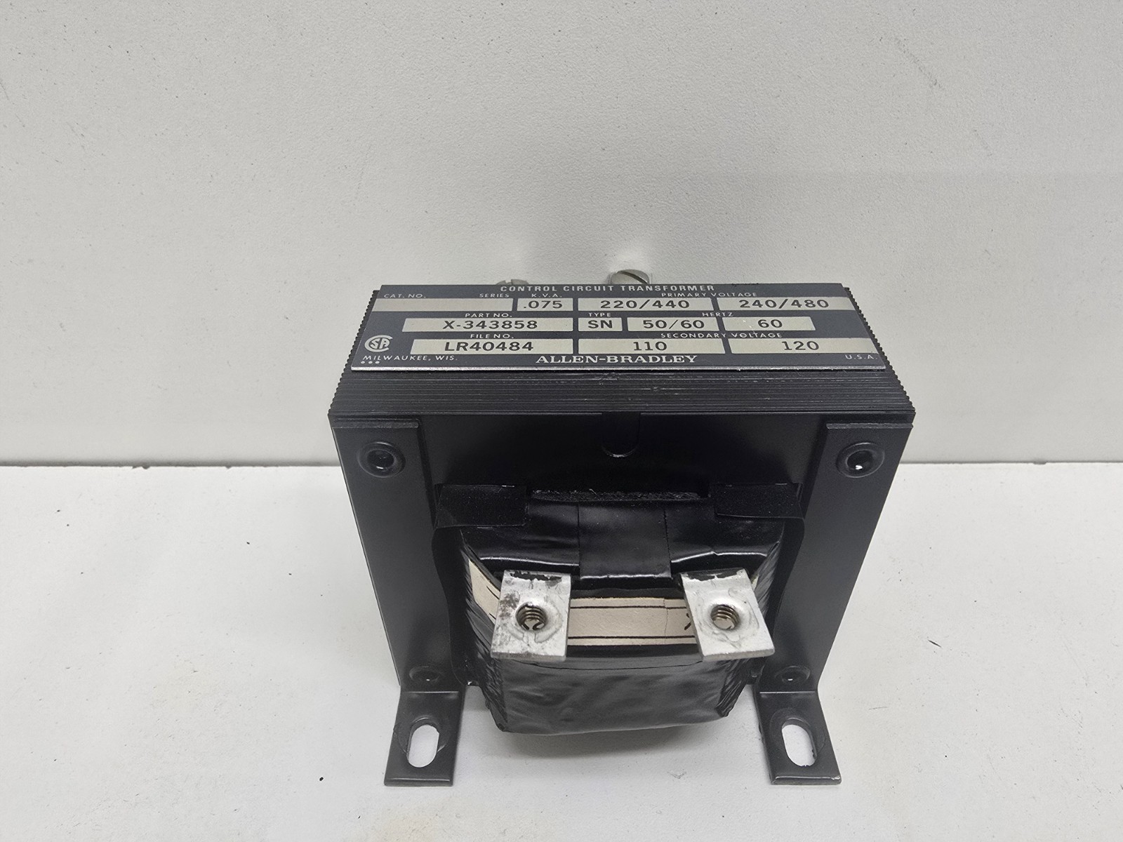GOOD USED! ALLEN-BRADLEY 0.075 KVA CIRCUIT TRANSFORMER X-343858