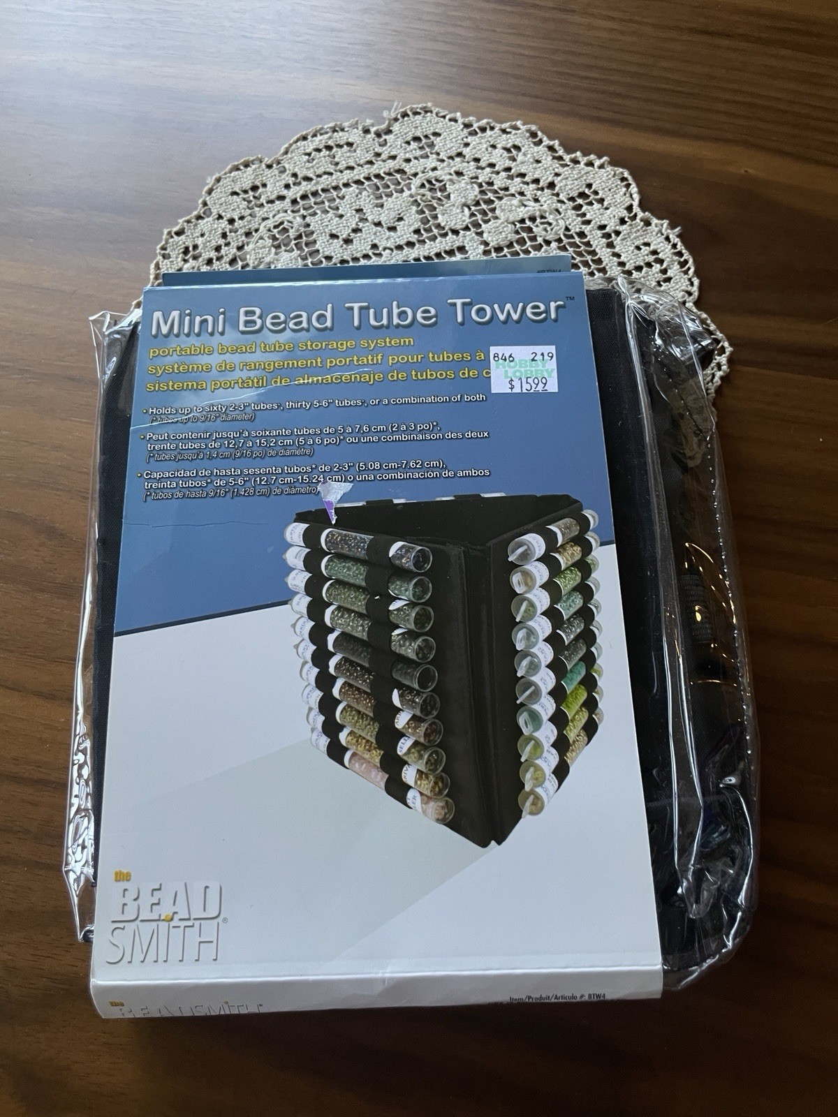 The Bead Smith Mini Bead Tube Tower Portable Storage Organizer New BTW Crafting
