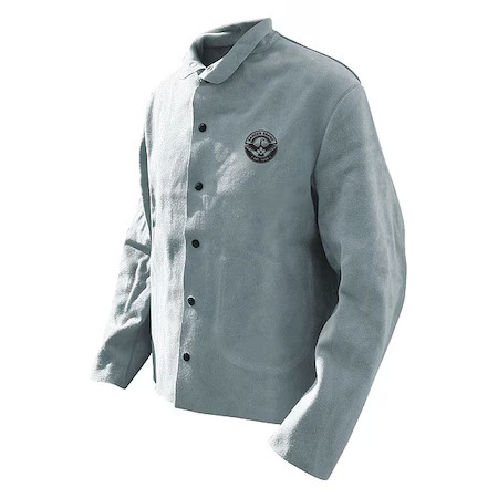 Bdg 64-1-40P-X3l Welding Jacket, Cowhide, Snaps Closure, Inside Pocket Pockets,