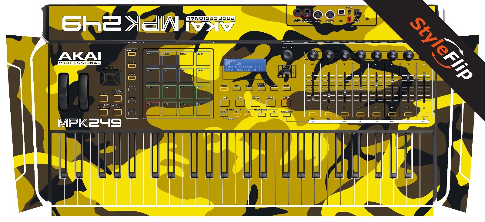 Akai MPK 249 Skin | Yellow Camo | Protective Decal | StyleFlip Skins