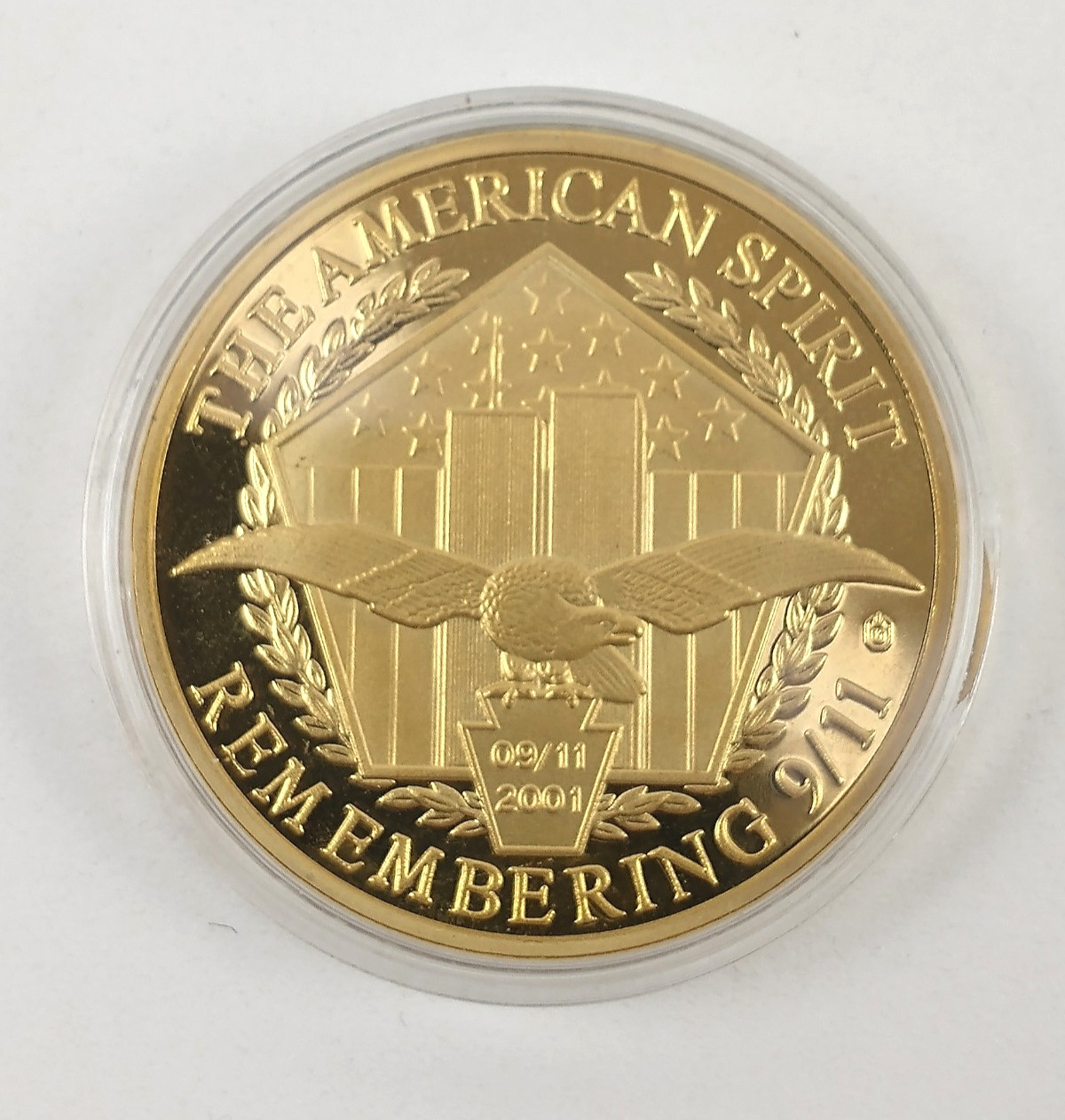 American Mint Gold Layered Proof Coin "The American Spirit" Remembering 9/11/01