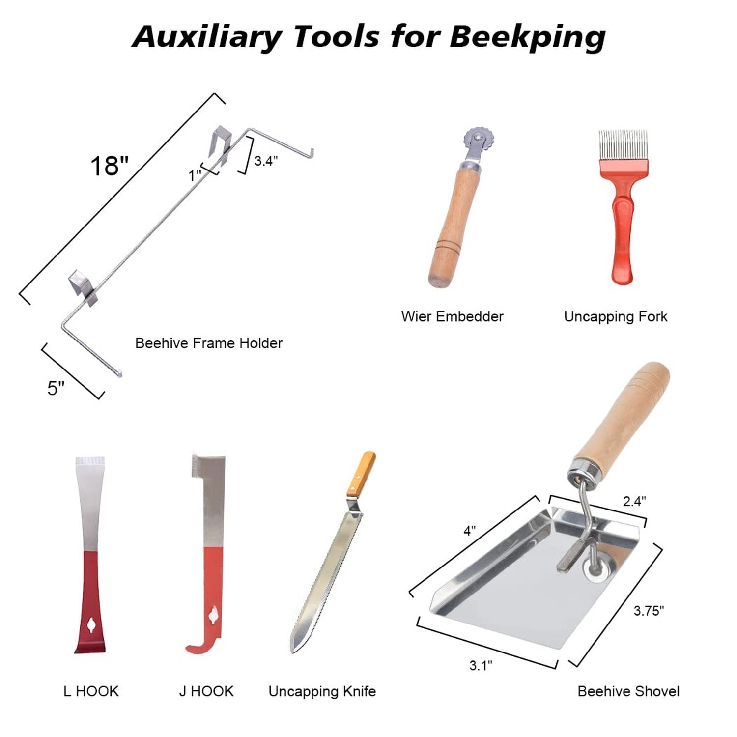 MayBee Beekeeping Supplies Bee Keeper Starting Kit 20 Pcs Beekeeping Tool Kit...