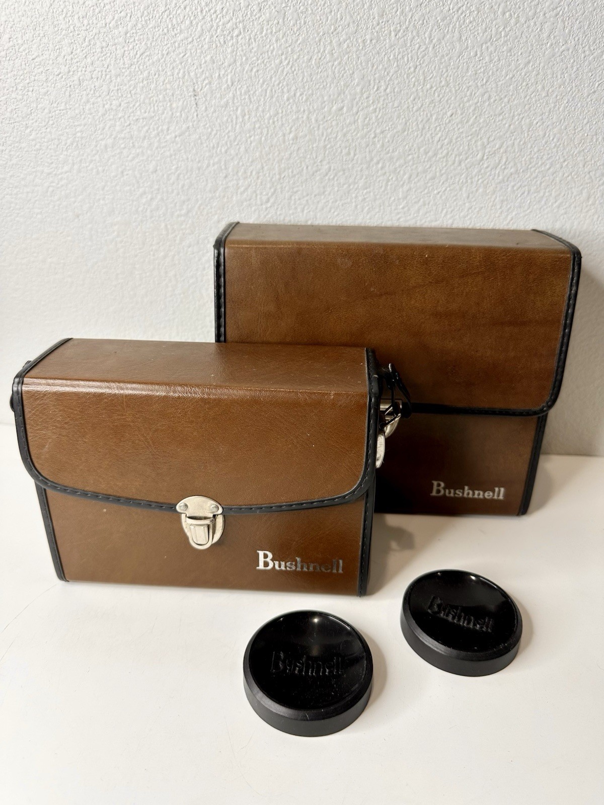 🎈2 Vintage Bushnell Sportview Leather Binocular Cases w/ Straps - No Binoculars
