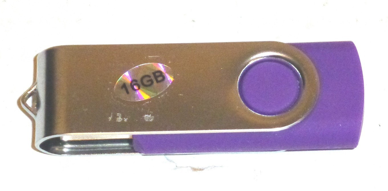 16GB USB 2.0 Flash Drive with Rotating Cover Purple Unbranded