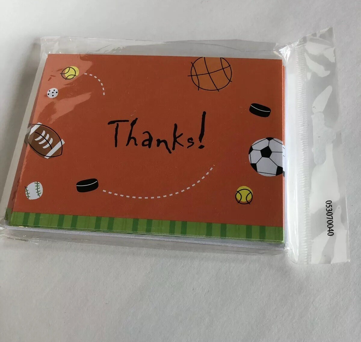 New ROOBEE THANKS! Thank You Cards w Envelopes Sports Ball Athlete