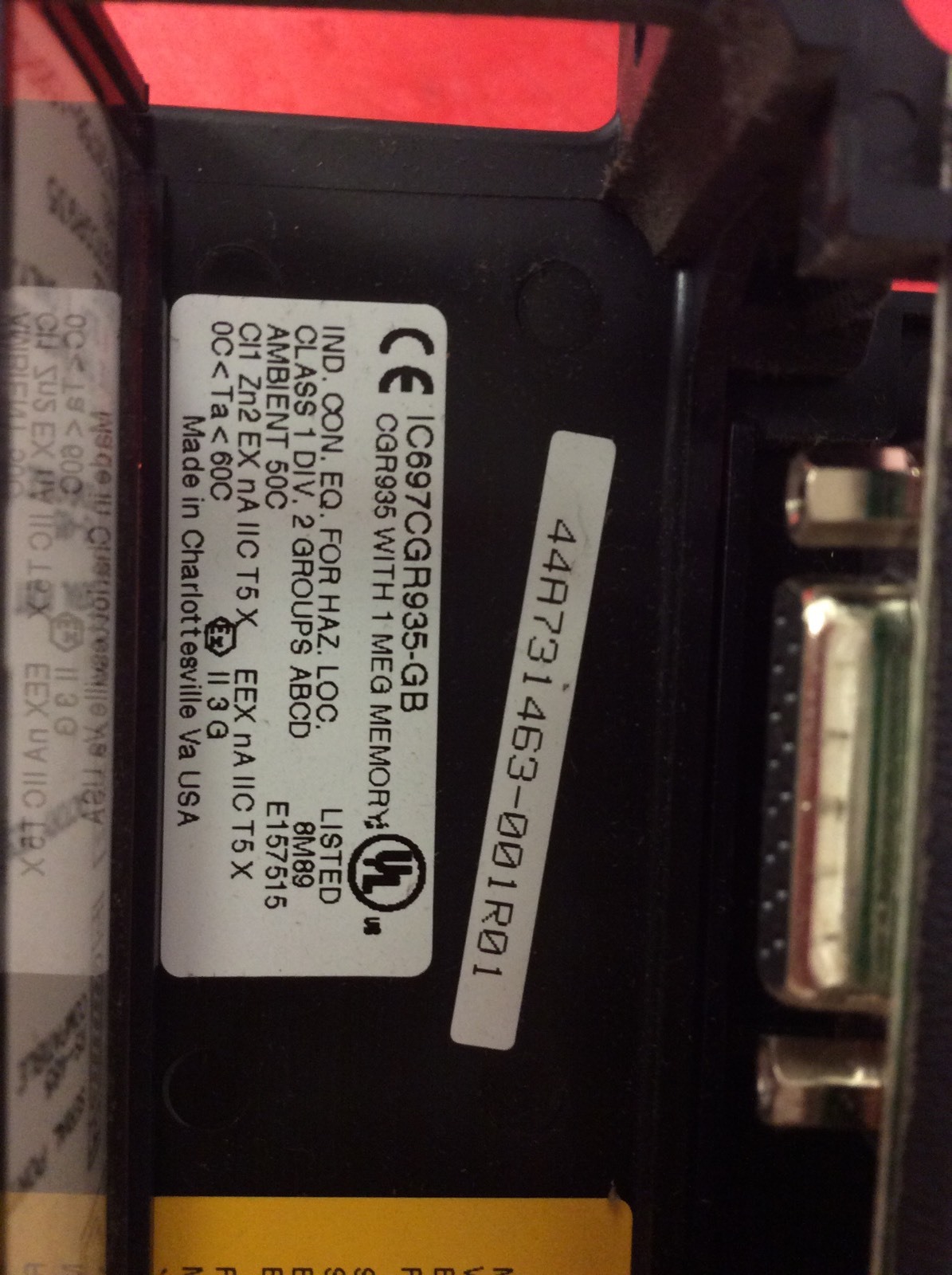GE Fanuc IC697CGR935-GB CPU 1 Meg Memory