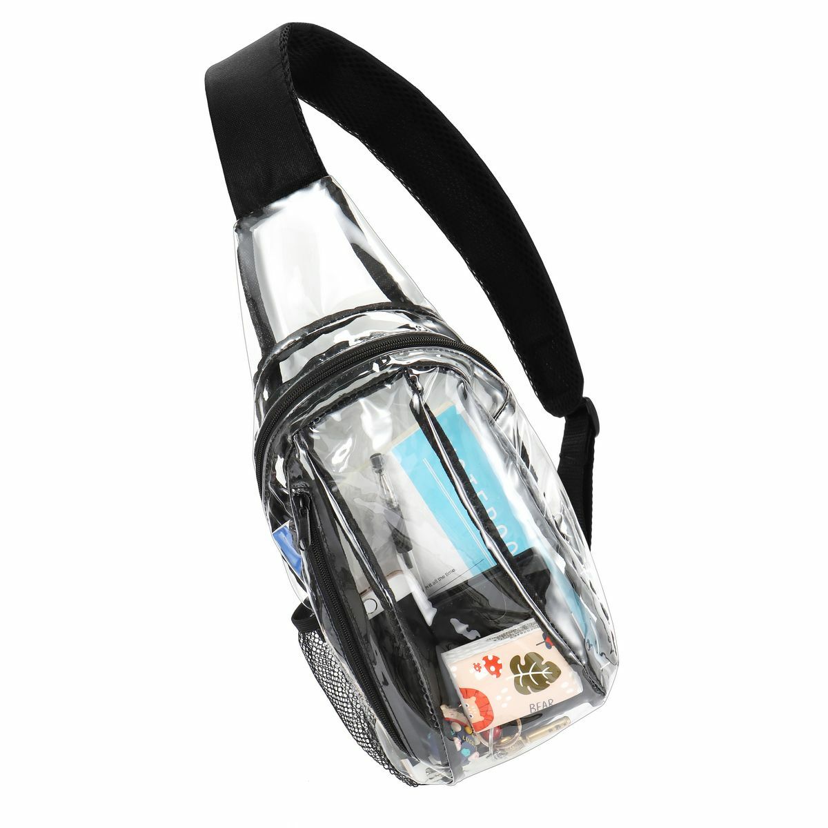 Clear PVC Sling Bag Transparent Stadium Shoulder Crossbody Backpack Adjustable