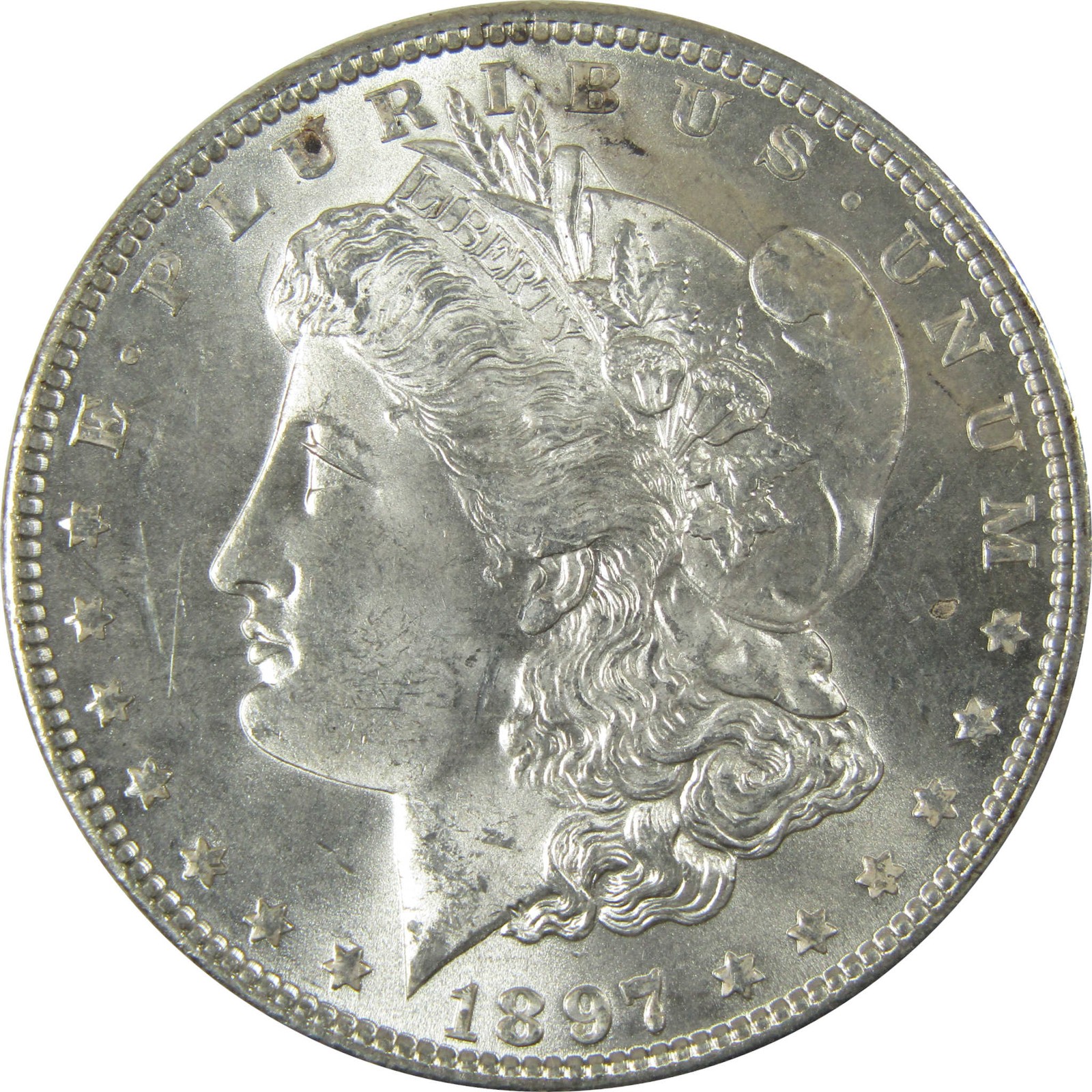 1897 Morgan Silver Dollar Uncirculated Mint State $1 Coin SKU:CP941