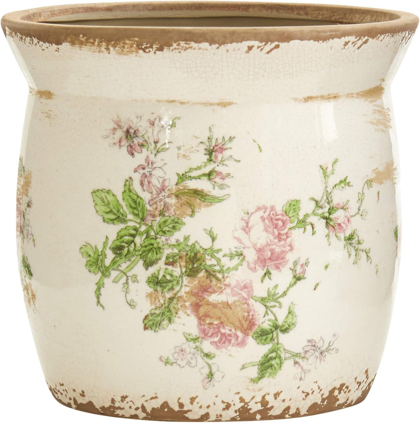 8In. Tuscan Ceramic Floral Print Planter