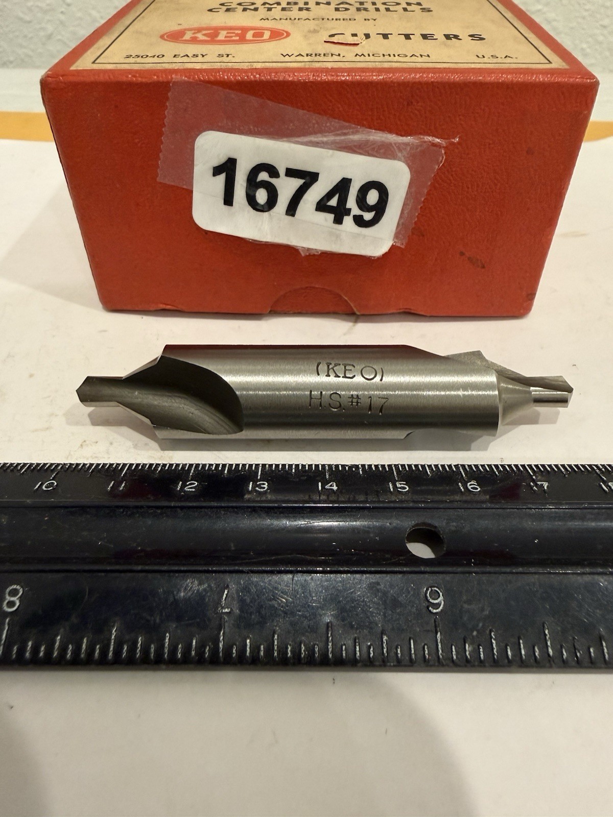 New KEO #17 HSS Combination Drill & Countersink, 5/8" Body Diameter, 7/32" Point