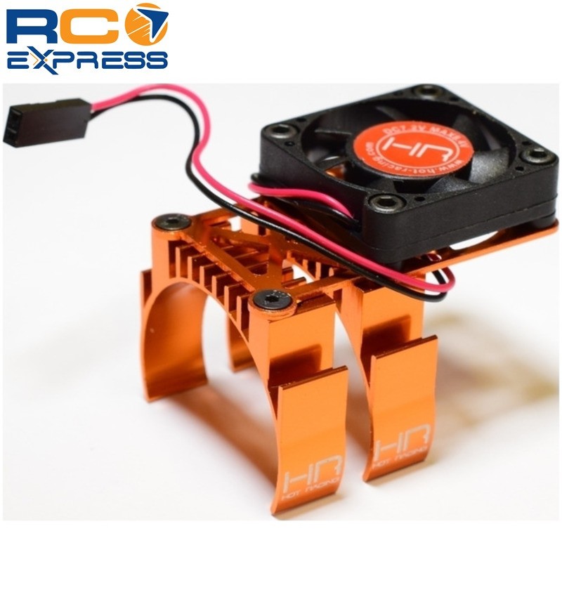 Hot Racing 540 550 Clip-On Two-Piece Motor Heat Sink W/ Fan (Orange) MH550TE03