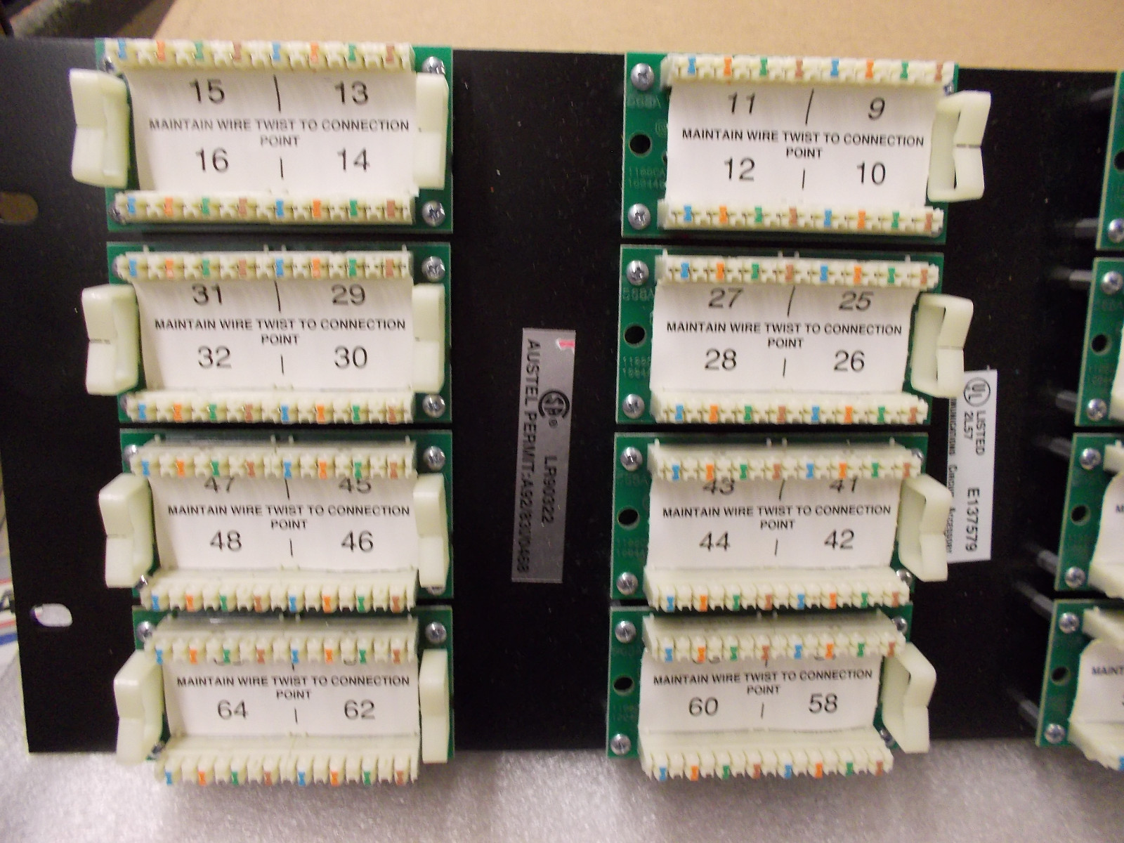 AT&T CAT5 64 Port Patch Panel, 568A, NOS