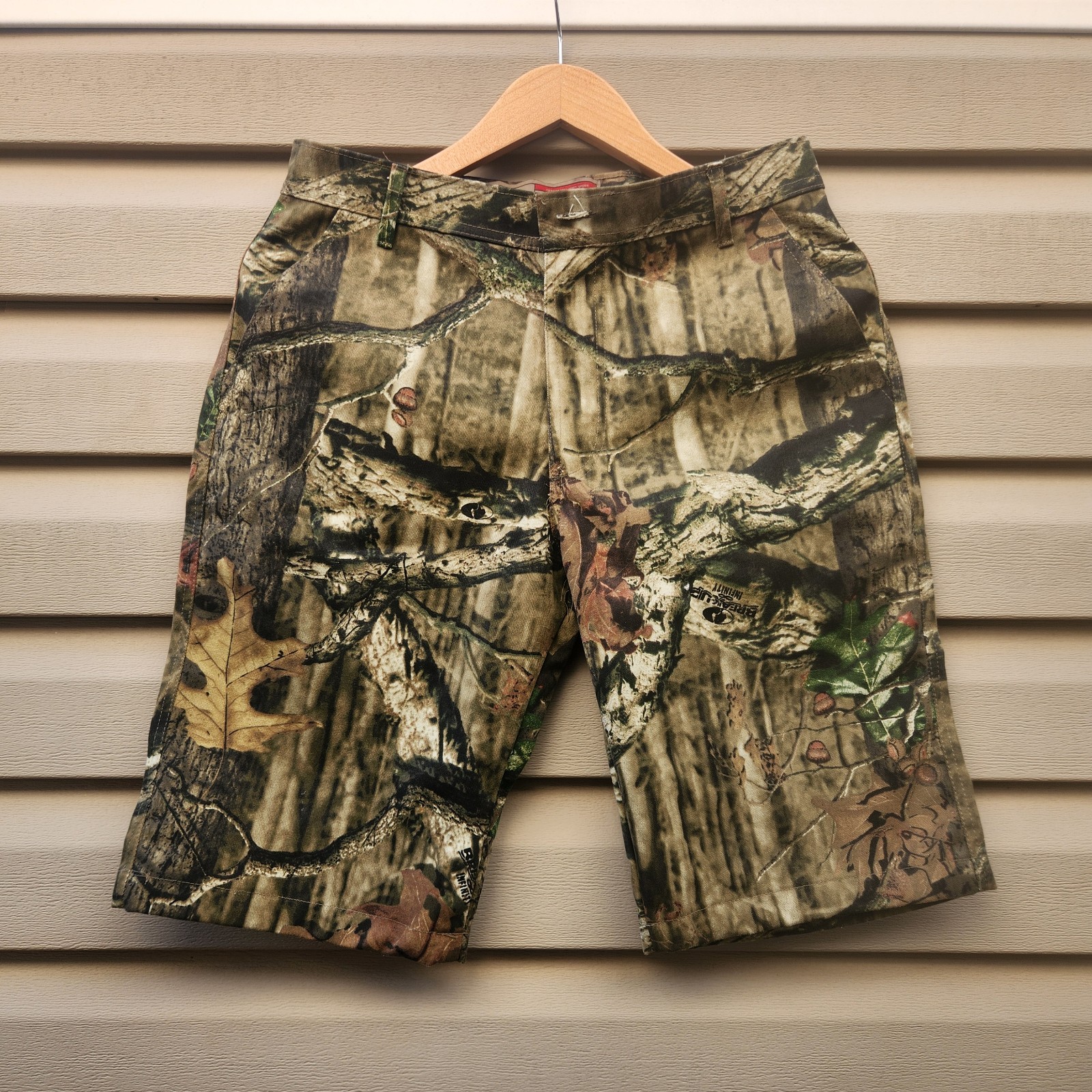 Vintage Mossy Oak Camouflage Hunting Shorts Green/Olive Mens Size 30