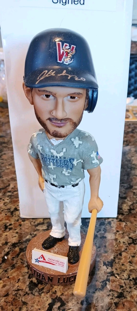 SIGNED JONATHAN LUCROY 2013 TIMBER RATTLERS BREWERS BOBBLEHEAD Autographed Nice.
