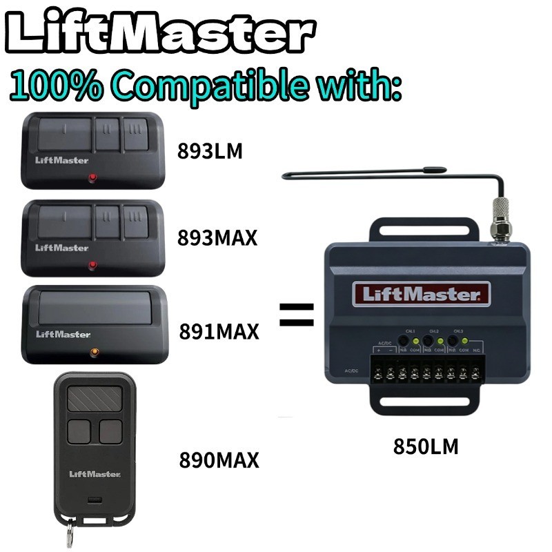 Liftmaster 850LM Receiver works with 811LMX, 813LMX, 891LM, 892LT, 893LM, 893MAX