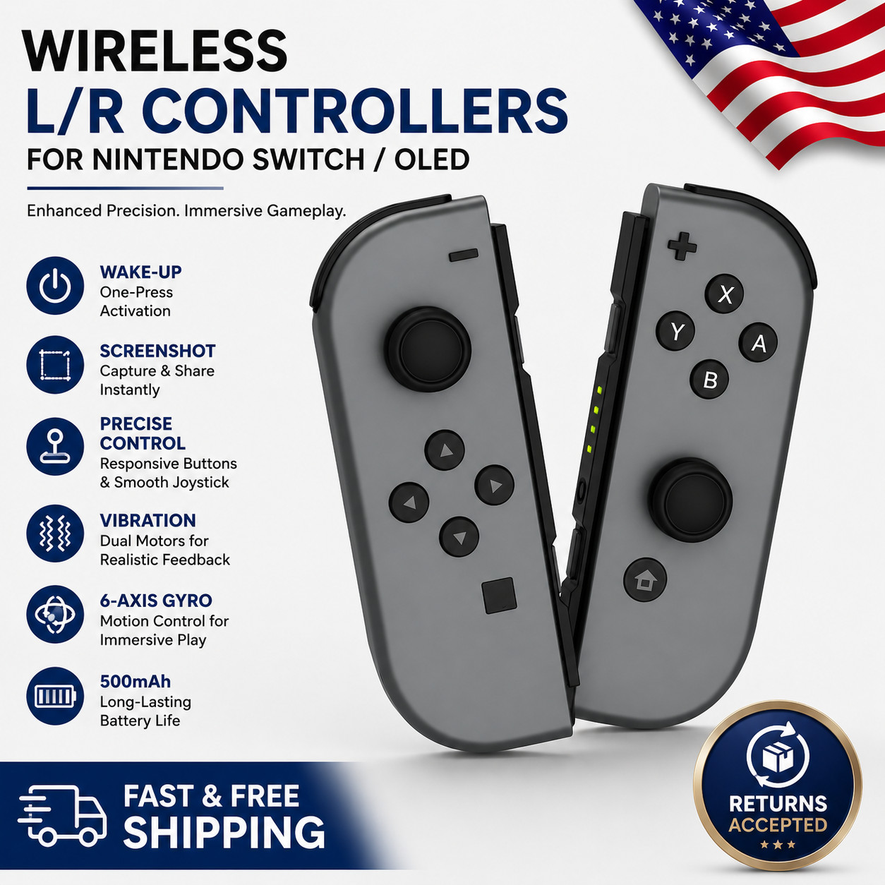 Nintendo Switch Gamepad Joystick Dual Vibration Joy-Con Wireless Controller OLED