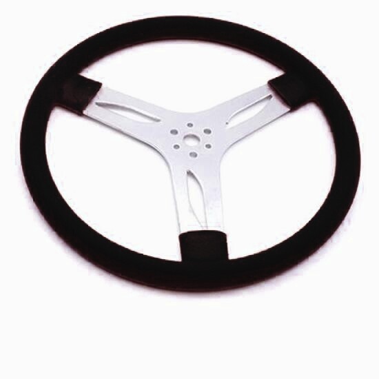 Black Flat 15 Inch Aluminum Steering Wheel 3 Spoke Racing