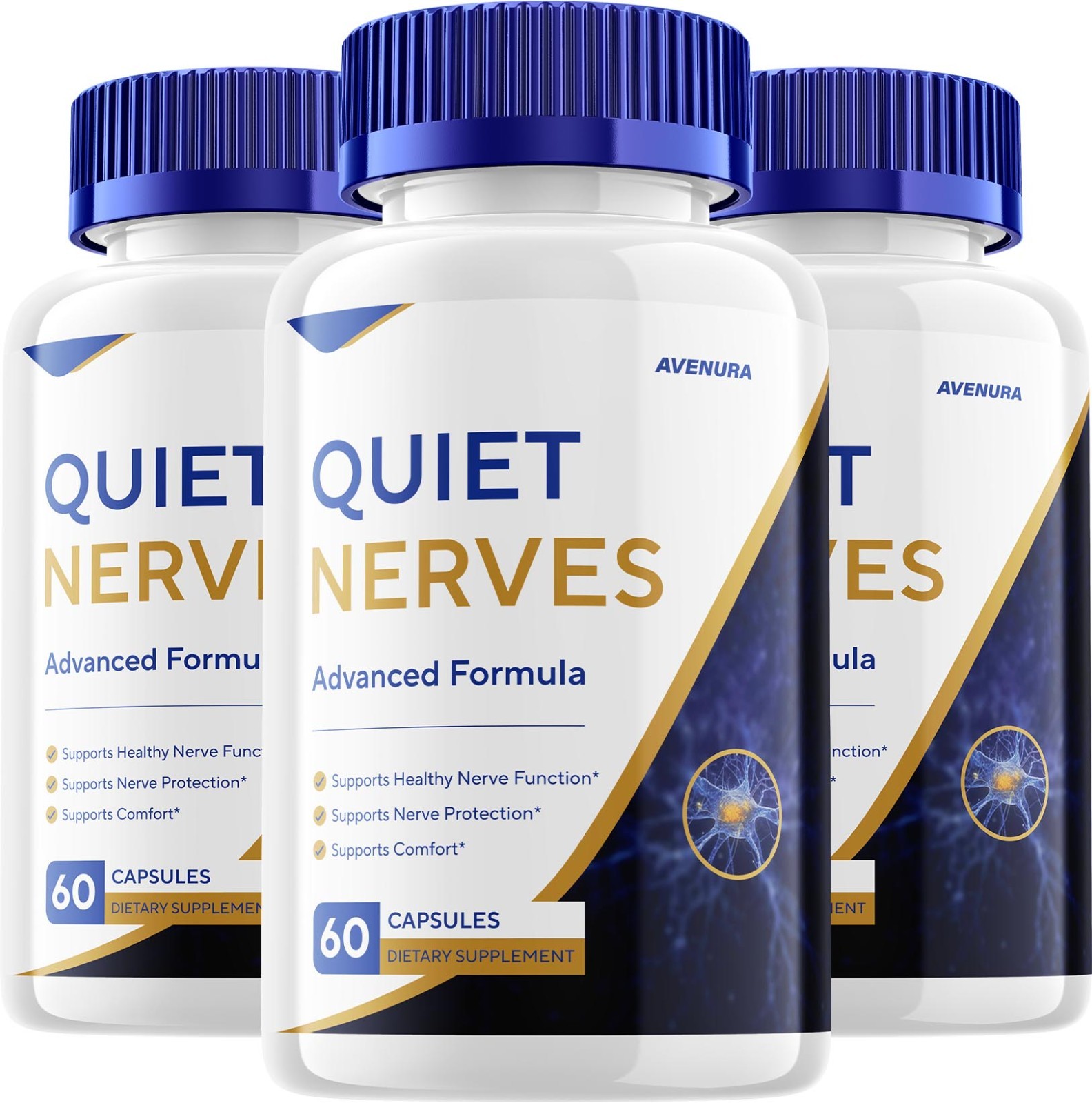 (3 Pack) Quiet Nerves for Men Capsules–QuietNerve Advanced Formula Natural Blend