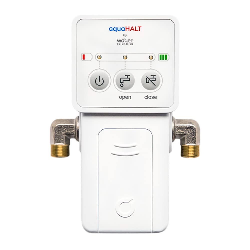 aquaHALT Smart Home Water Toilet Leak Detector Alarm and Automatic Shut Off Valv
