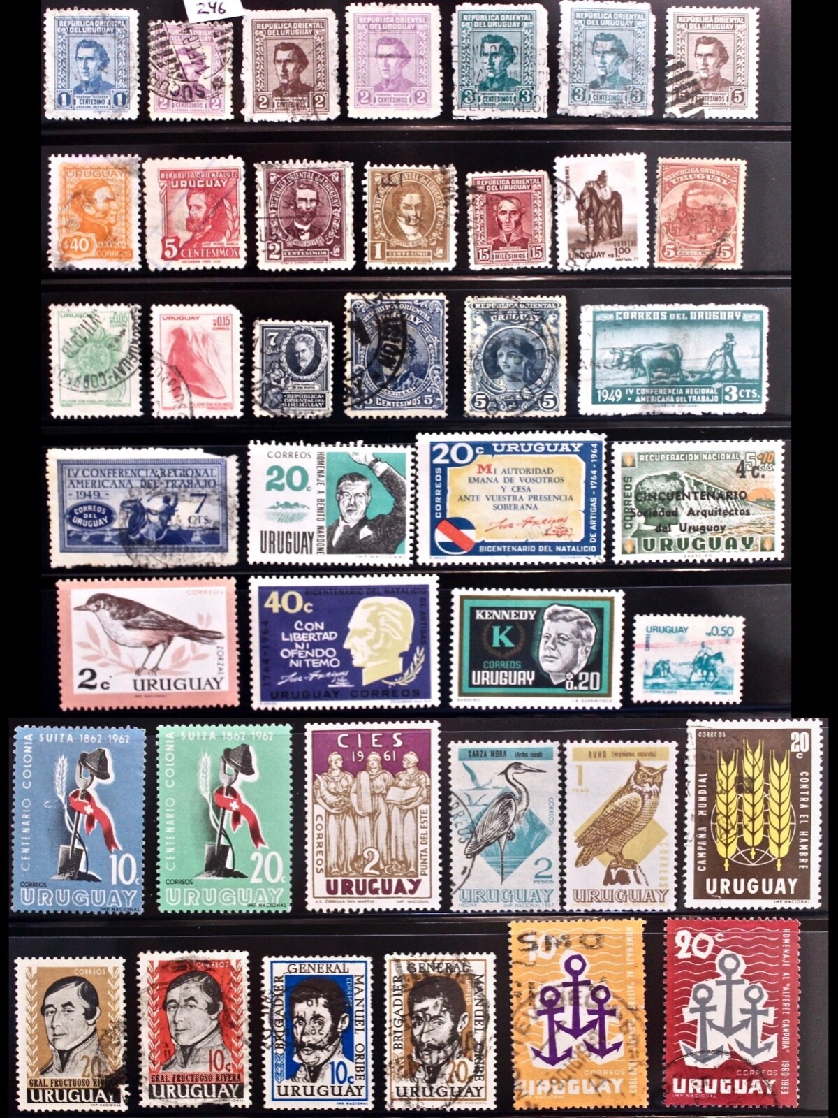 Uruguay, Lot of 40 Mostly Used Stamps, a Few MNH-Lot 246