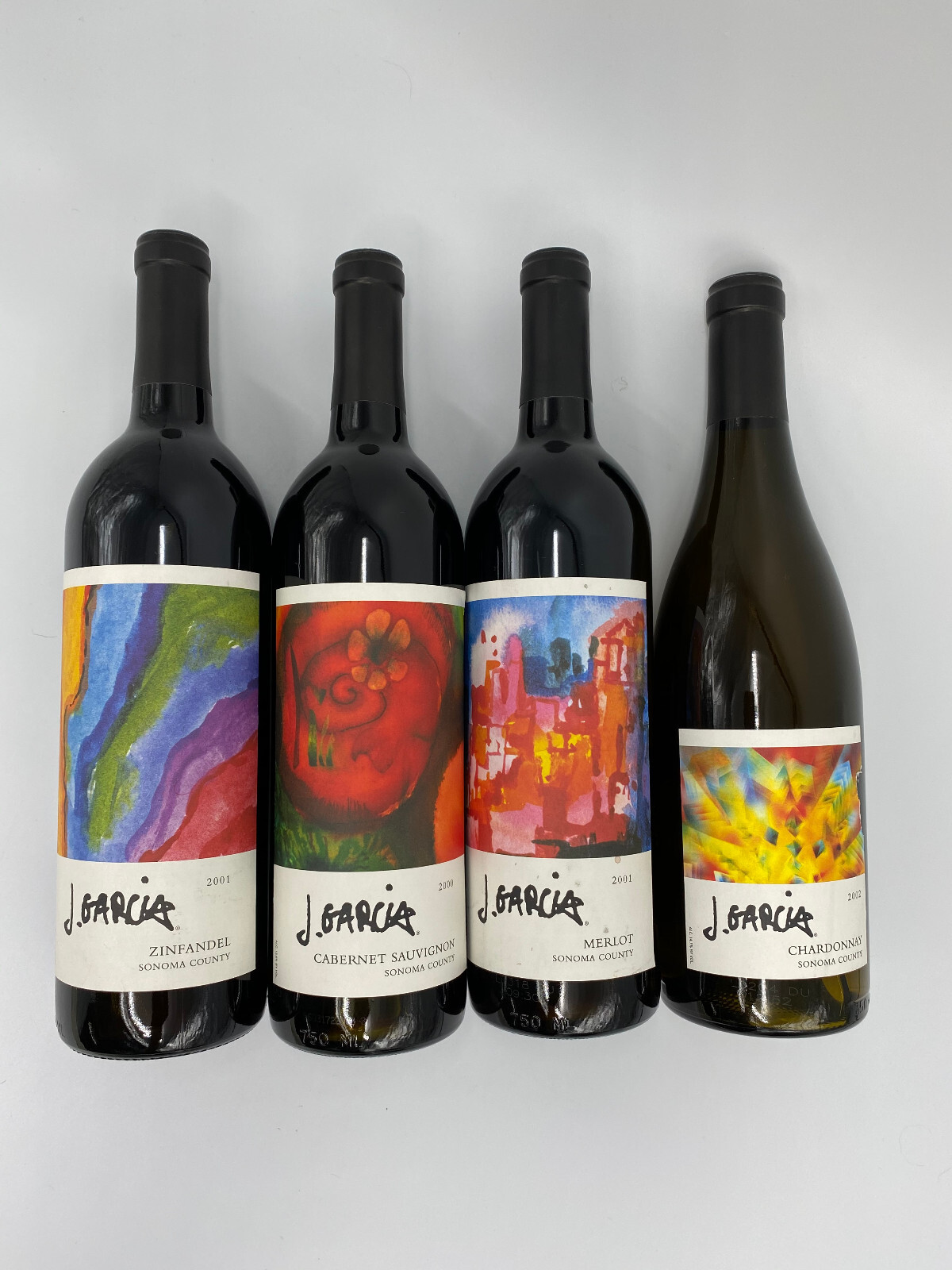 Jerry Garcia Collectible Artwork - Zinfandel, Cabernet Sauvignon, Merlot, Chard