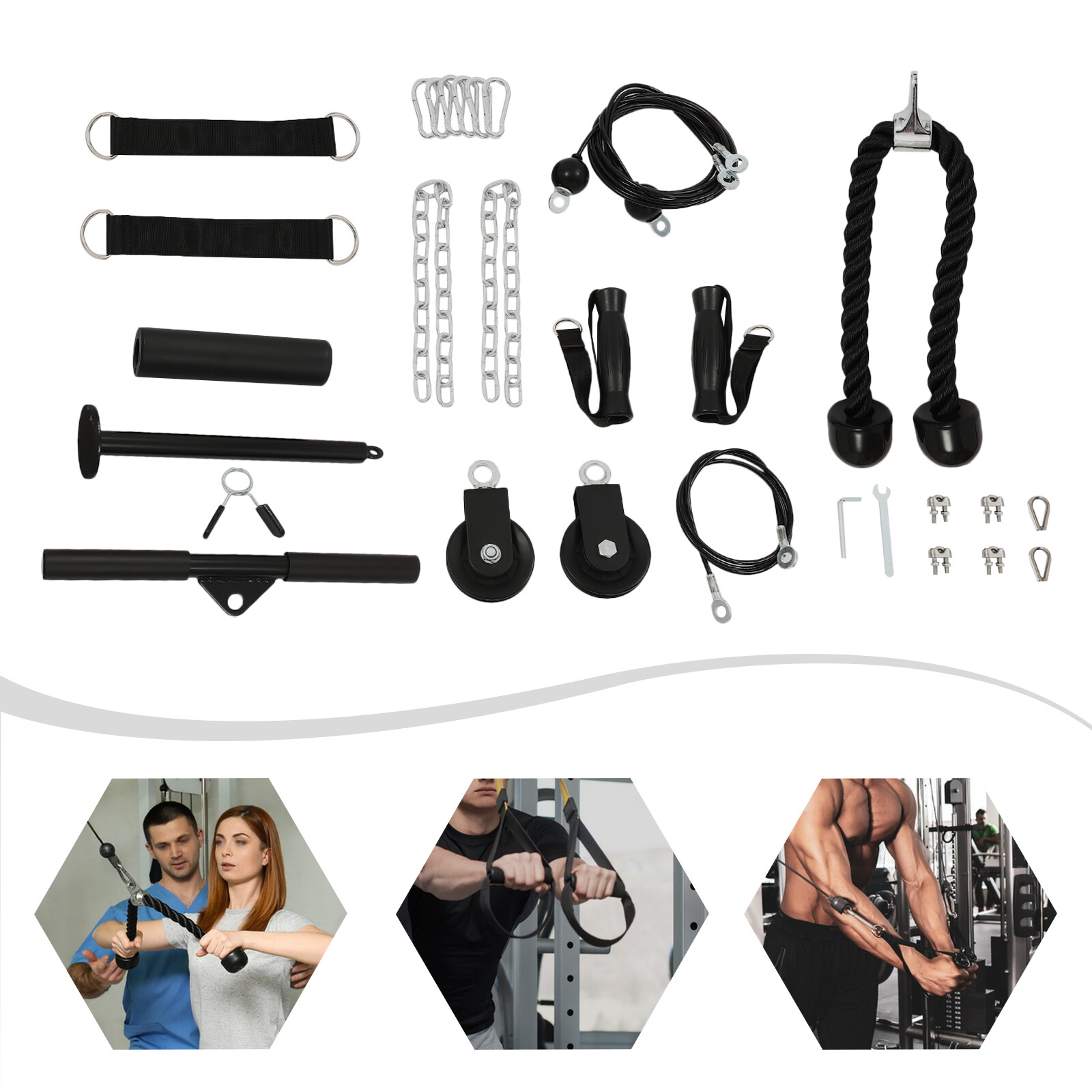Cable Weight Pulley System, Home Gym Equipment, Fitness Pulley Cable System