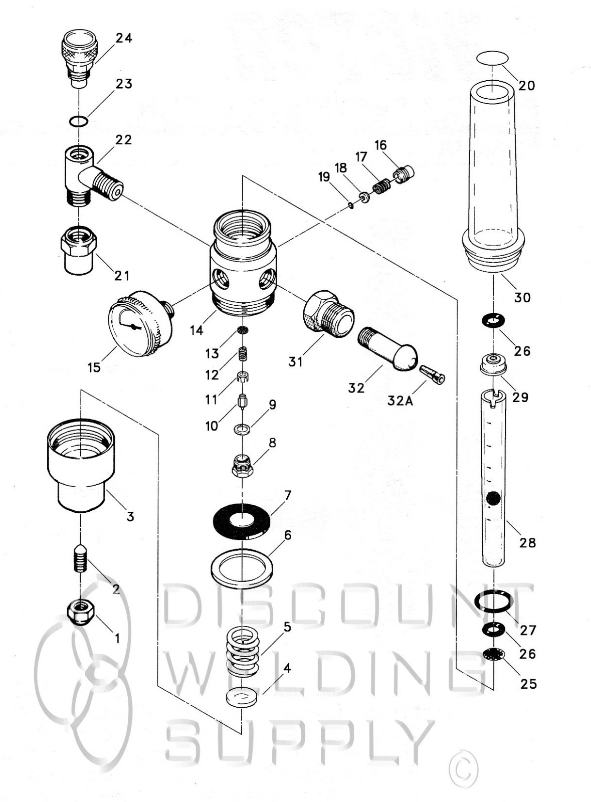 REPAIR KIT - VICTOR HRF 2425 REGULATOR - FLOWMETER -  REBUILD PART VIC 0790-0132