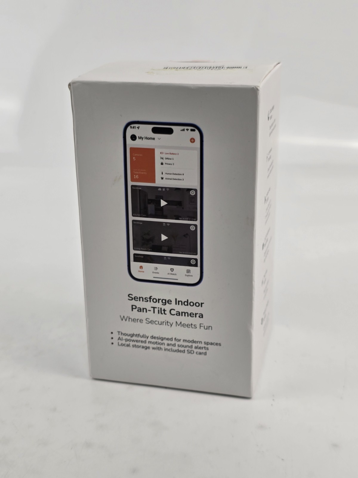 Sensforge Indoor Pan-Tilt Camera White New in Box