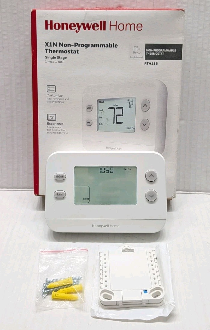 Honeywell Home X1N Non-Programmable Thermostat, Single-Stage, 1 Heat/1 Cool