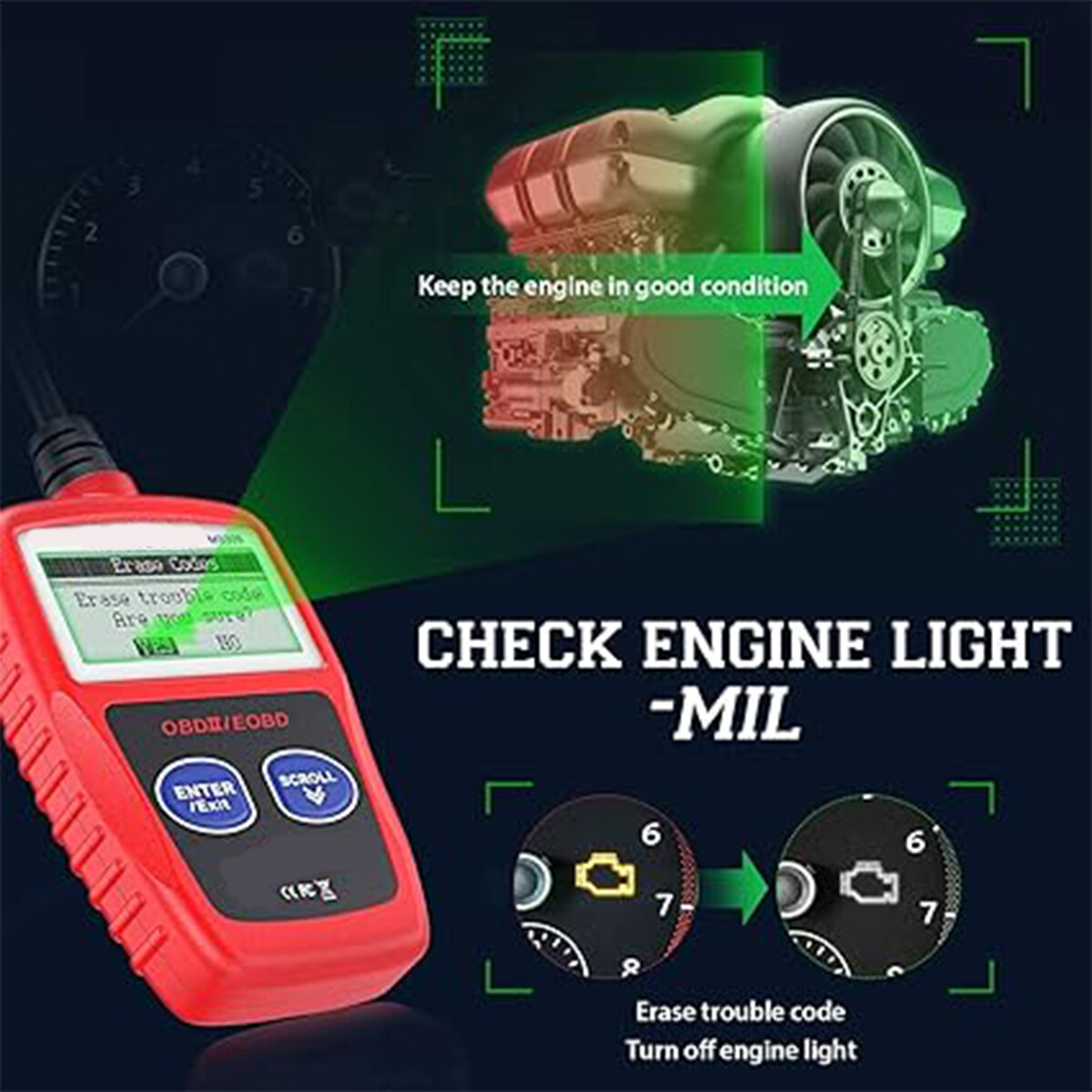 OBD2 Scanner Car Scan Diagnostic Tool Reset Clear Check Engine Code Reader US