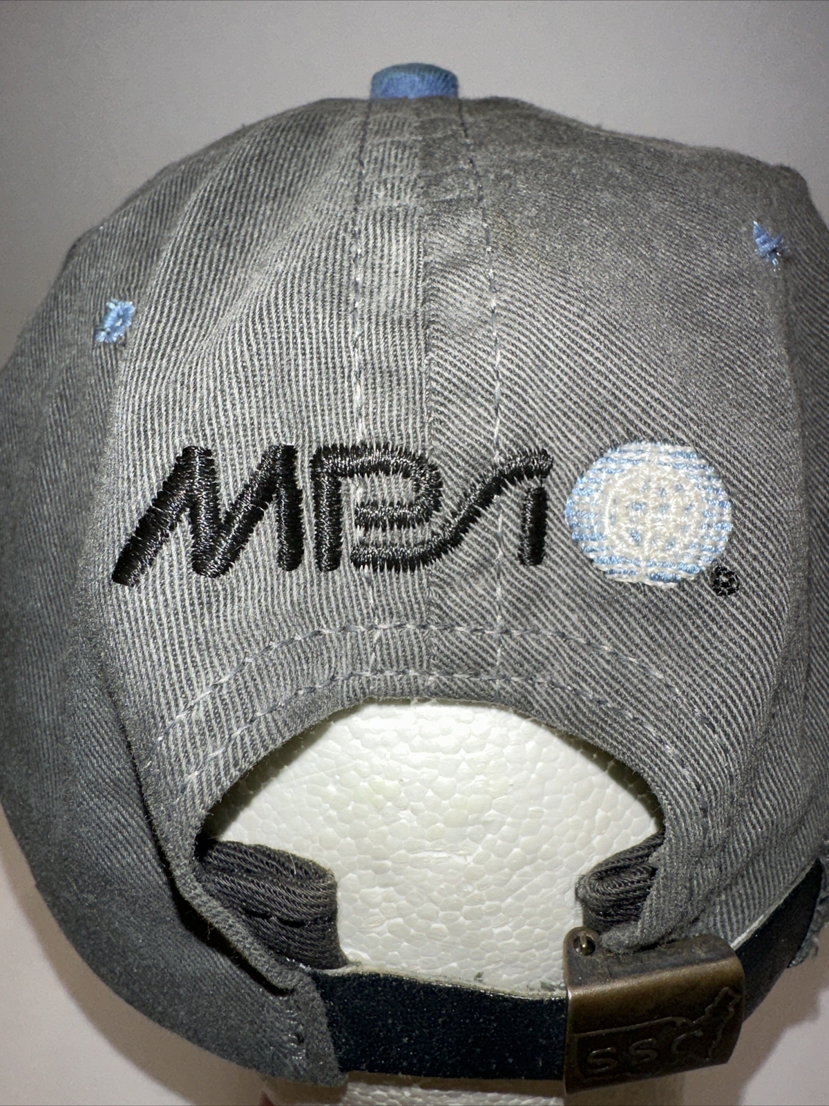 B.W.C.A. Minnesota Boundary Waters Hat Cap Blue Gray w Patch Strap Buckle