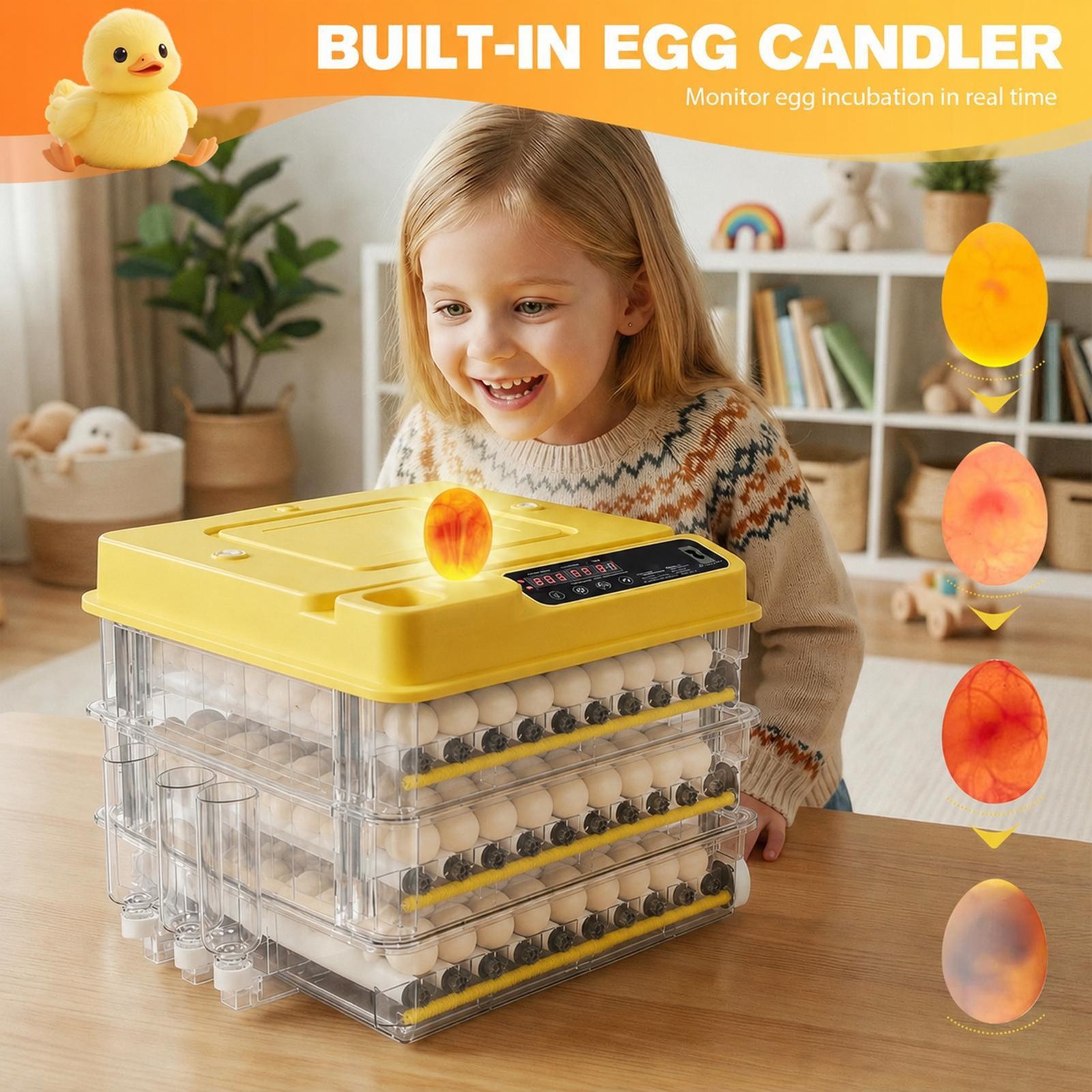 Automatic 216 Eggs Incubator Temperature Control Digital Chicken Egg Hatcher