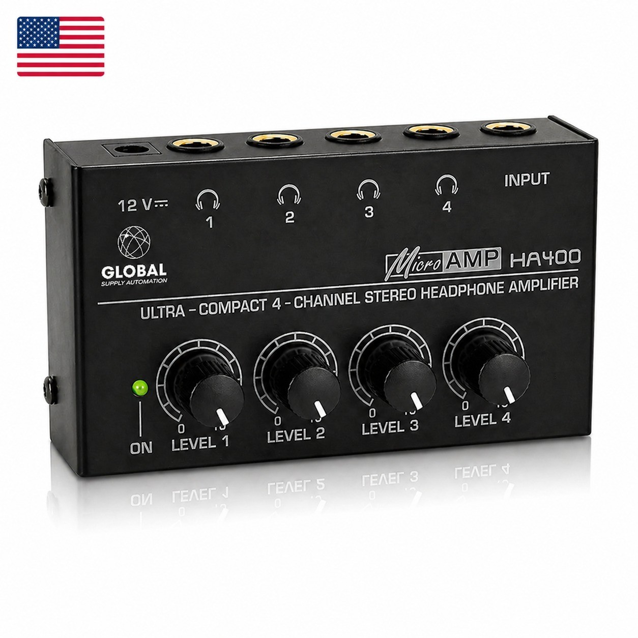 HA400 Ultra-Compact Stereo Headphone Amplifier 4-Way Headphone Amplifier