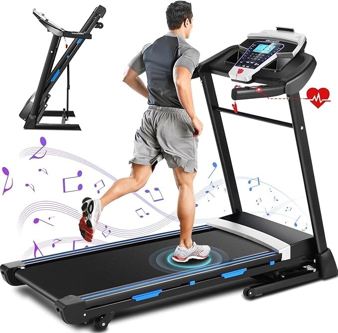 ✅4.5HP Electric Treadmill w/Bluetooth Speaker,LCD Display,Max 9MPH Treadmill✅