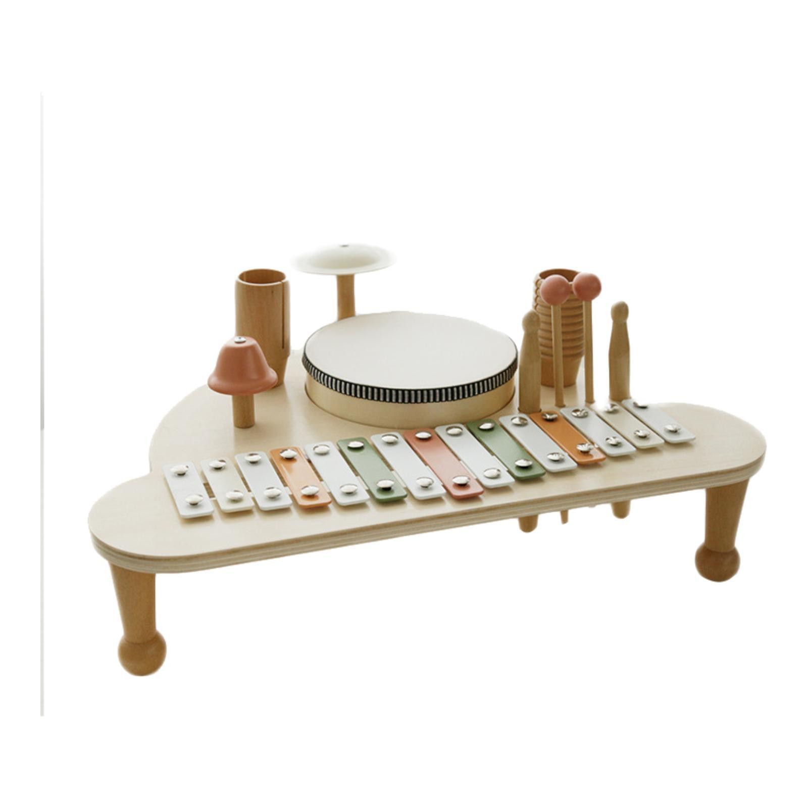 Montessori Xylophone Wooden Hand Knock Piano for Kids Preschool Household
