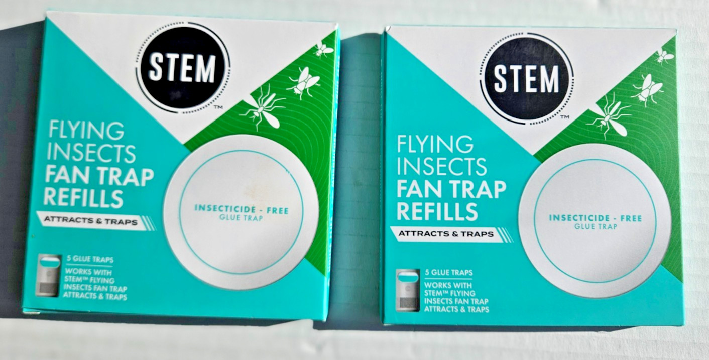 STEM Glue Trap (5) Refill Pads–For STEM Flying Insect Fan Trap Device Lot of 2