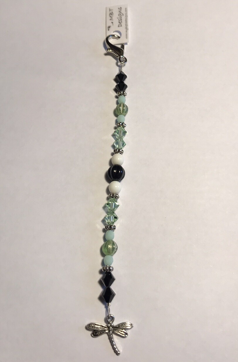 Ellie’s Dance Green Scissor Fob Made With Beads And Charms  - My Big Toe Designs
