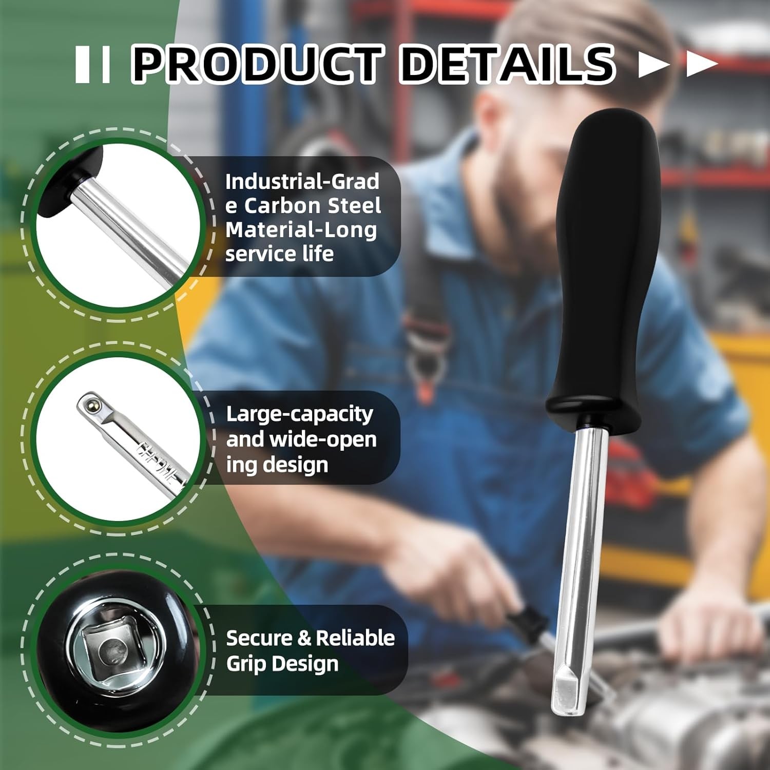 1/4" Driver Handle Spinner Screwdriver Extension Socket Bit Tool Black 3 Pack