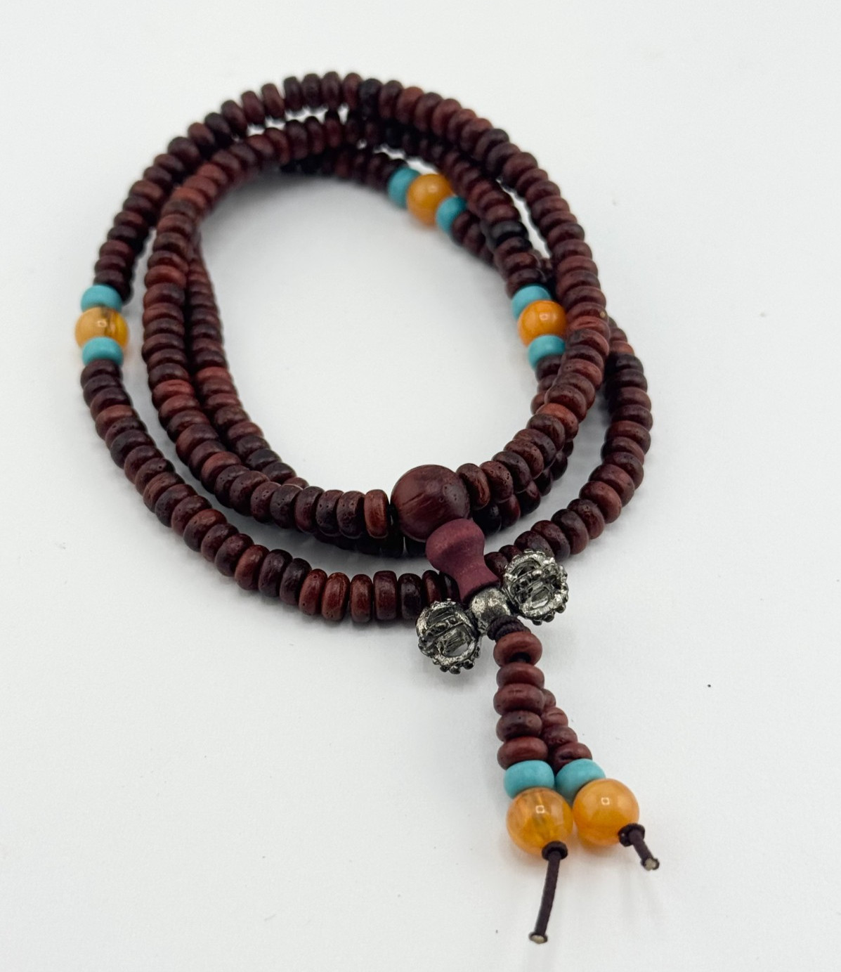 Vintage wooden stretch wrap bracelet necklace
