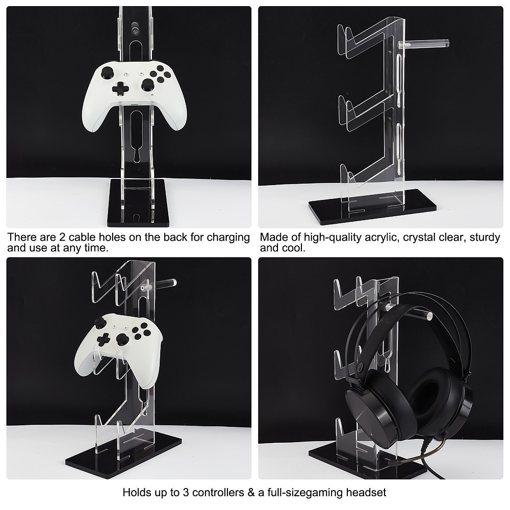 1set 3-Tier Transparent Acrylic Game Controller Display Stand Holders