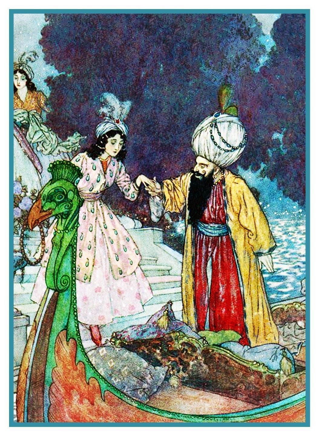 Edmund Dulac Bluebeard the Pirate Counted Cross Stitch Pattern