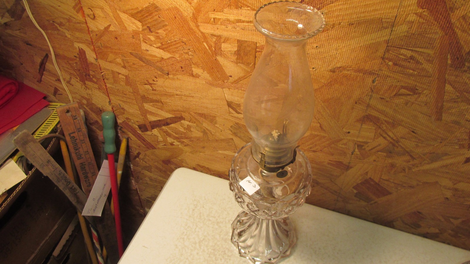 Antique Glass Oil Lamp  Medium Size  No. 3